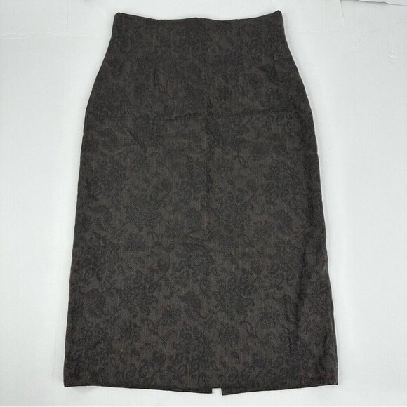 Yansi Fugel Women's Brown Paisley Striped Career Blazer‎ Skirt Suit M-C38/8-W30 - Picture 12 of 14